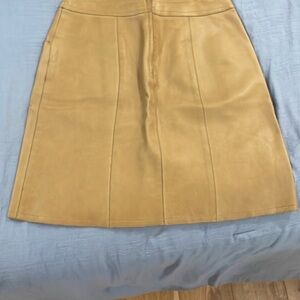 CHANEL Tan A-Line Knee-Length Skirt Casual